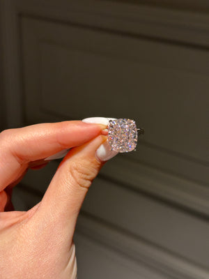 Ring with pink moissanite 8ct
