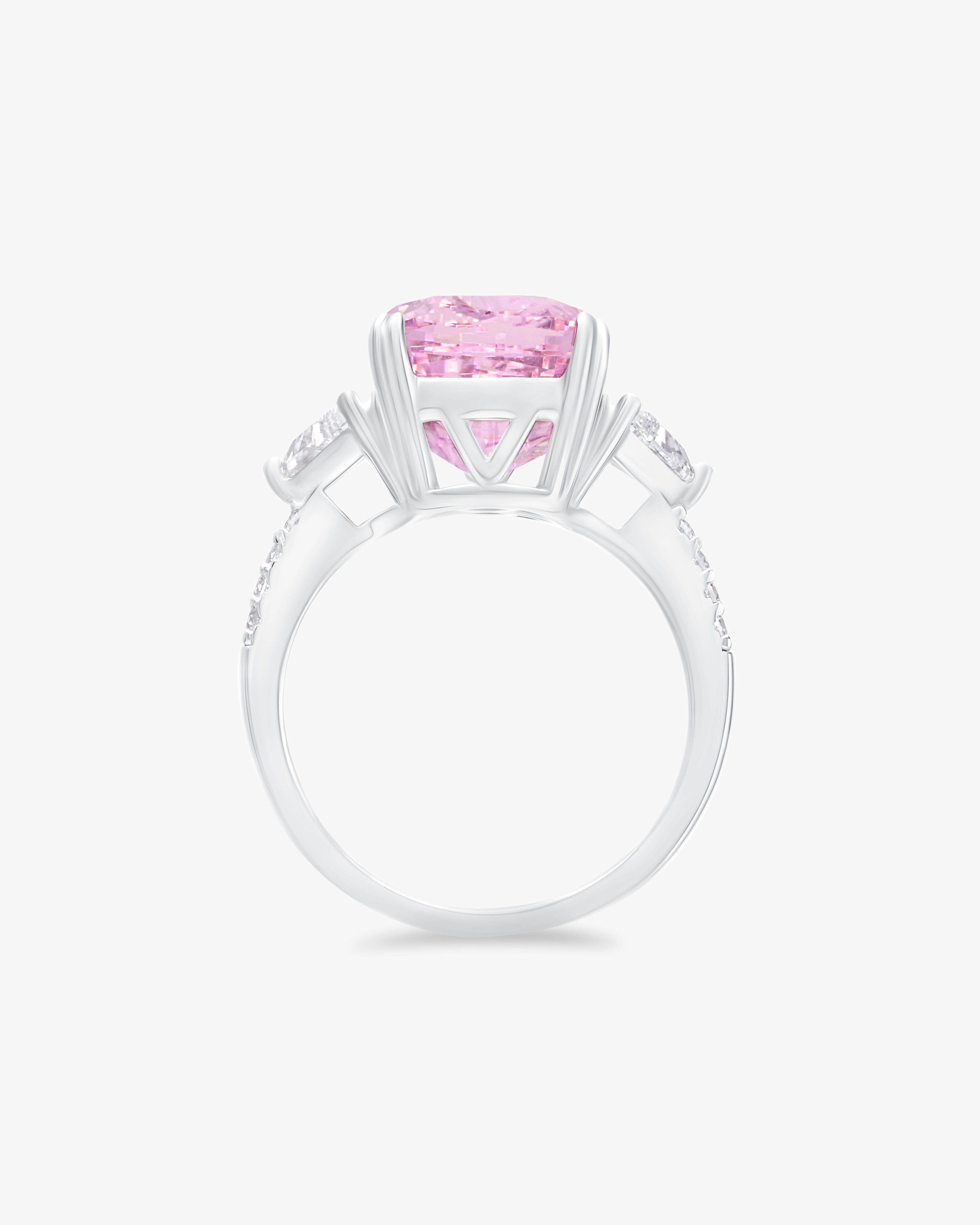 Cushion cut fancy pink moissanite ring 5ct