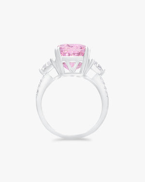 Cushion cut fancy pink moissanite ring 5ct