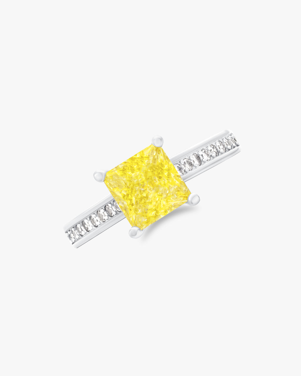 Princess cut fancy yellow ring