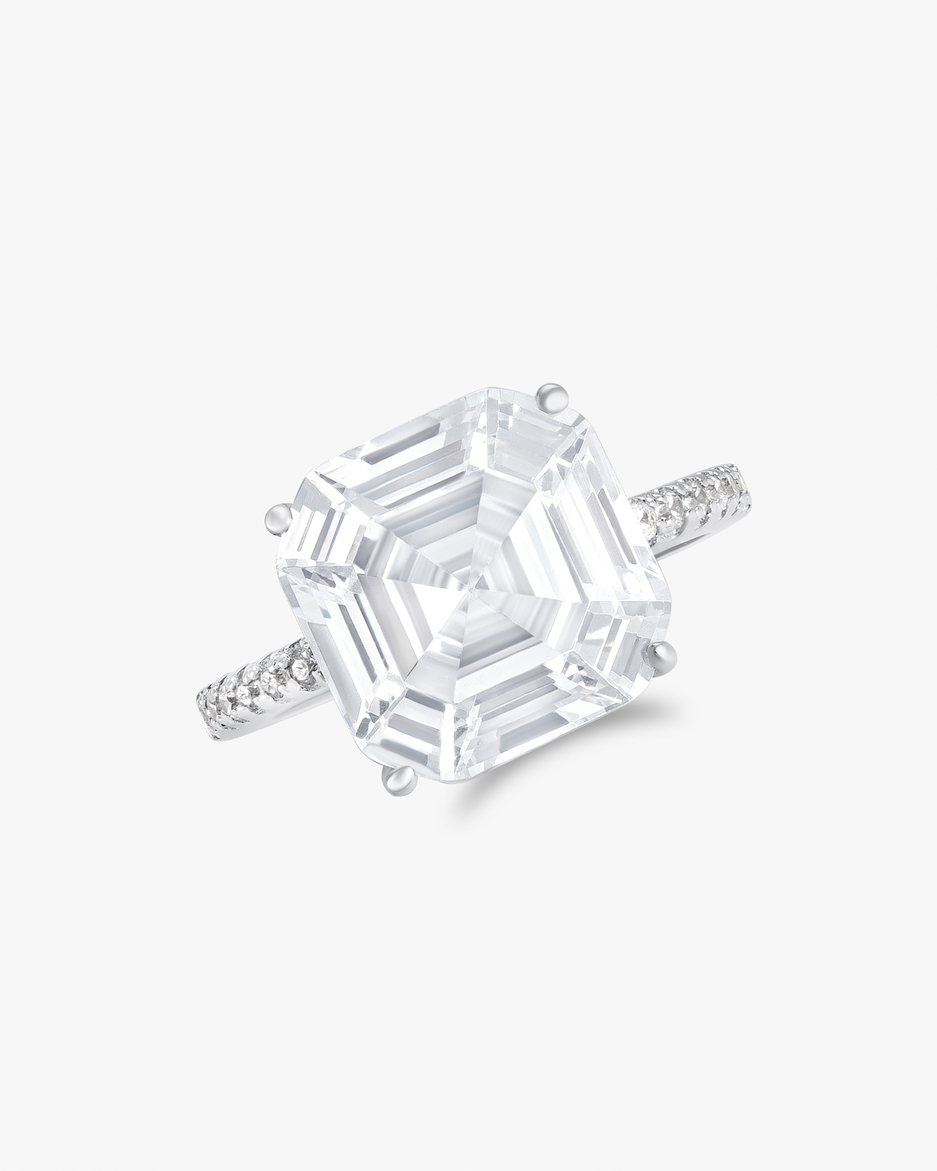 Asscher cut solitaire ring
