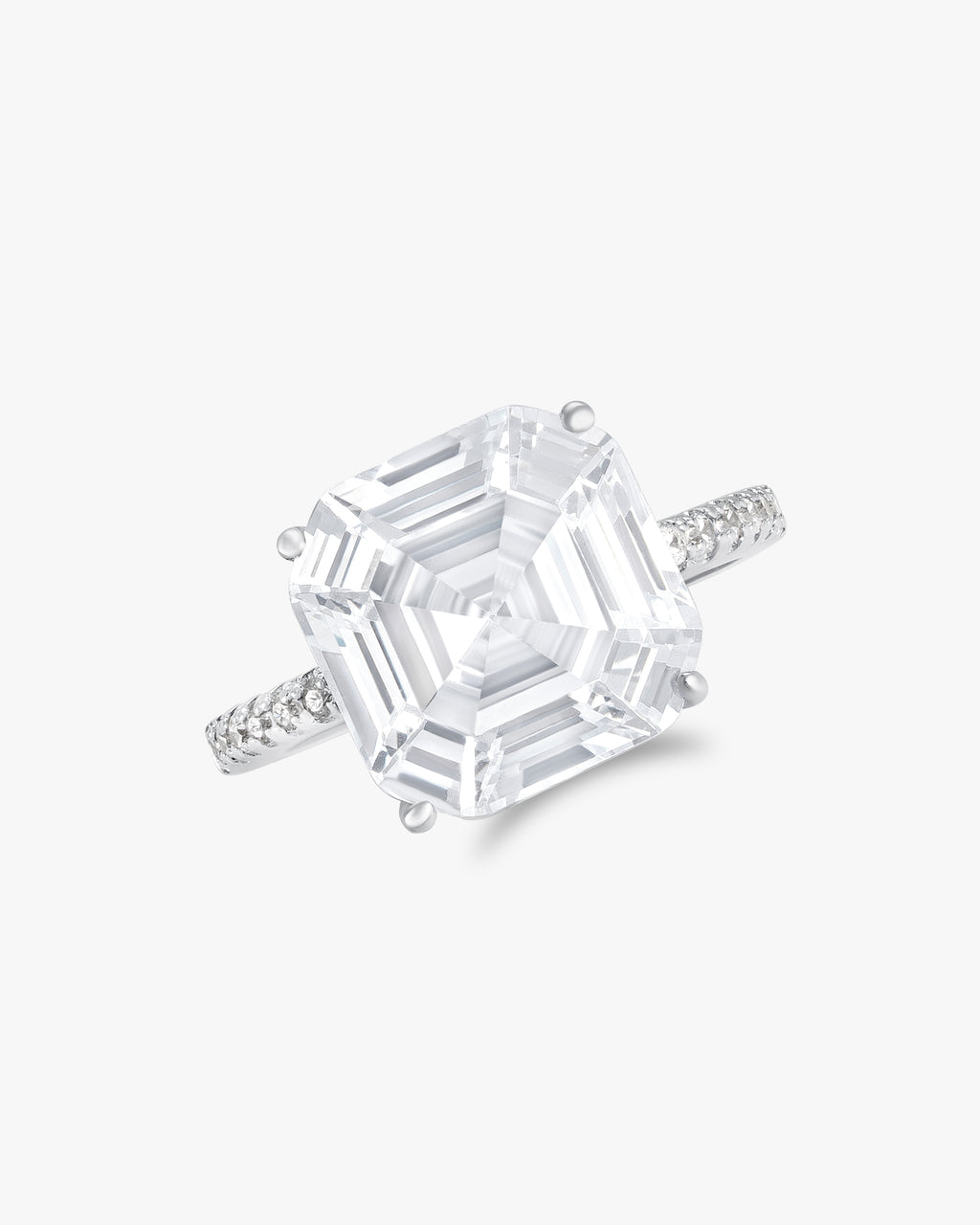 Asscher cut solitaire ring