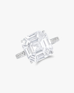 Asscher cut solitaire ring