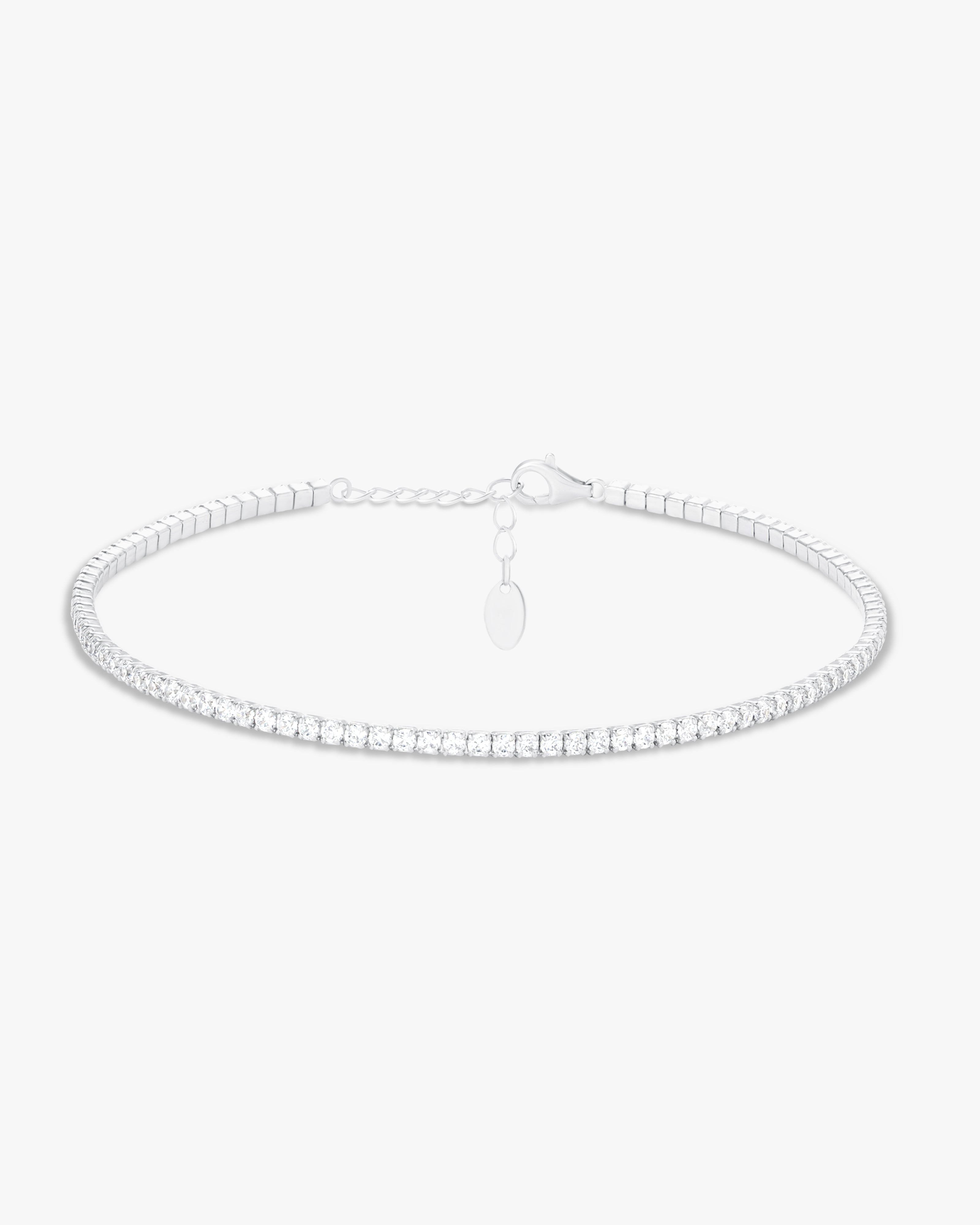 Anklet with round cut white stones
