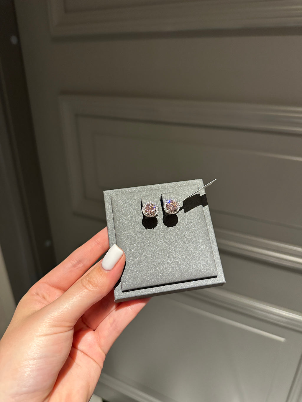 Earrings 2in1 with pink stones