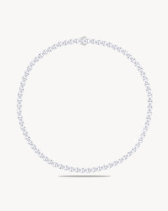 Tennis necklace with princess cut stones