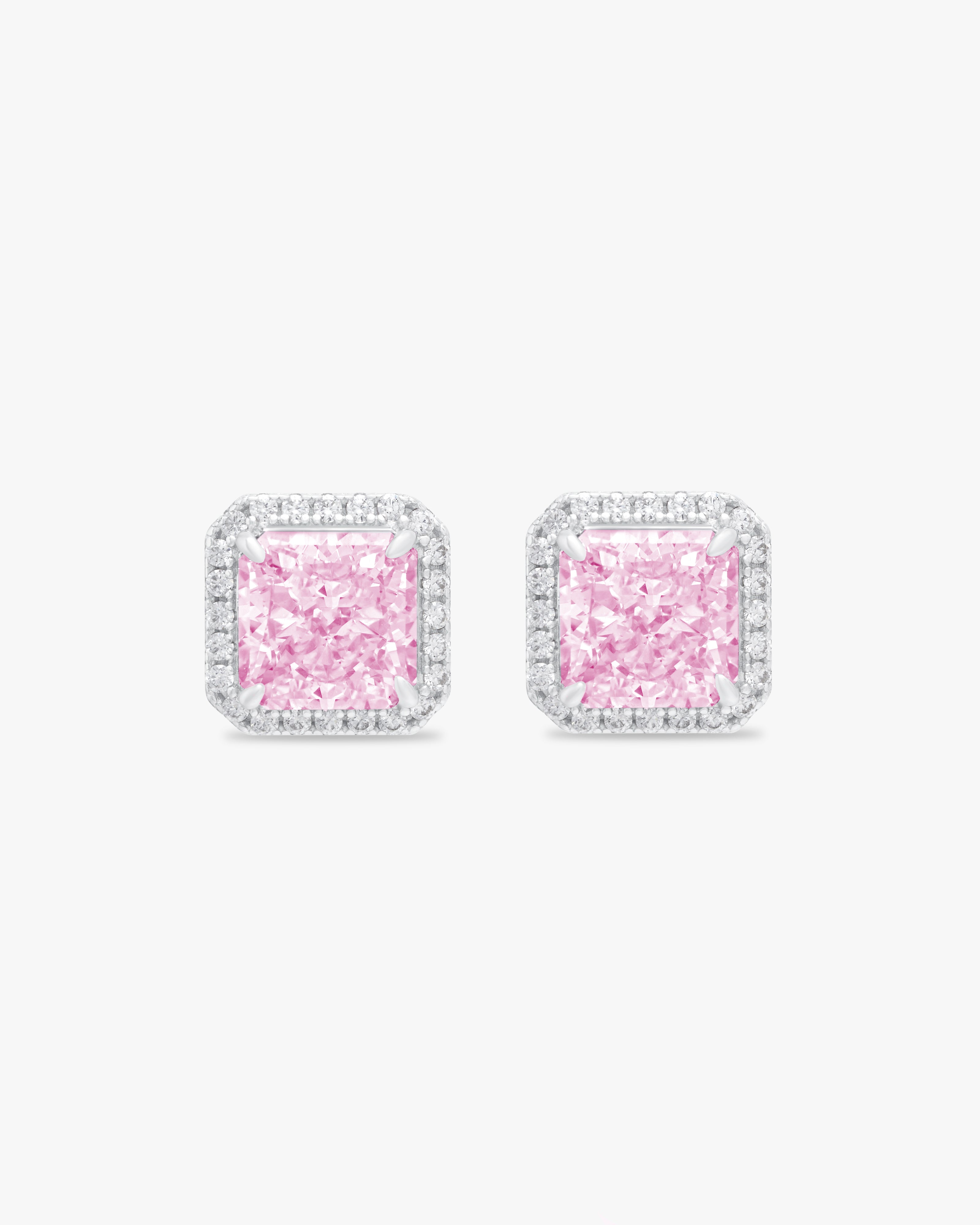 Earrings with pink moissanite 2ct each