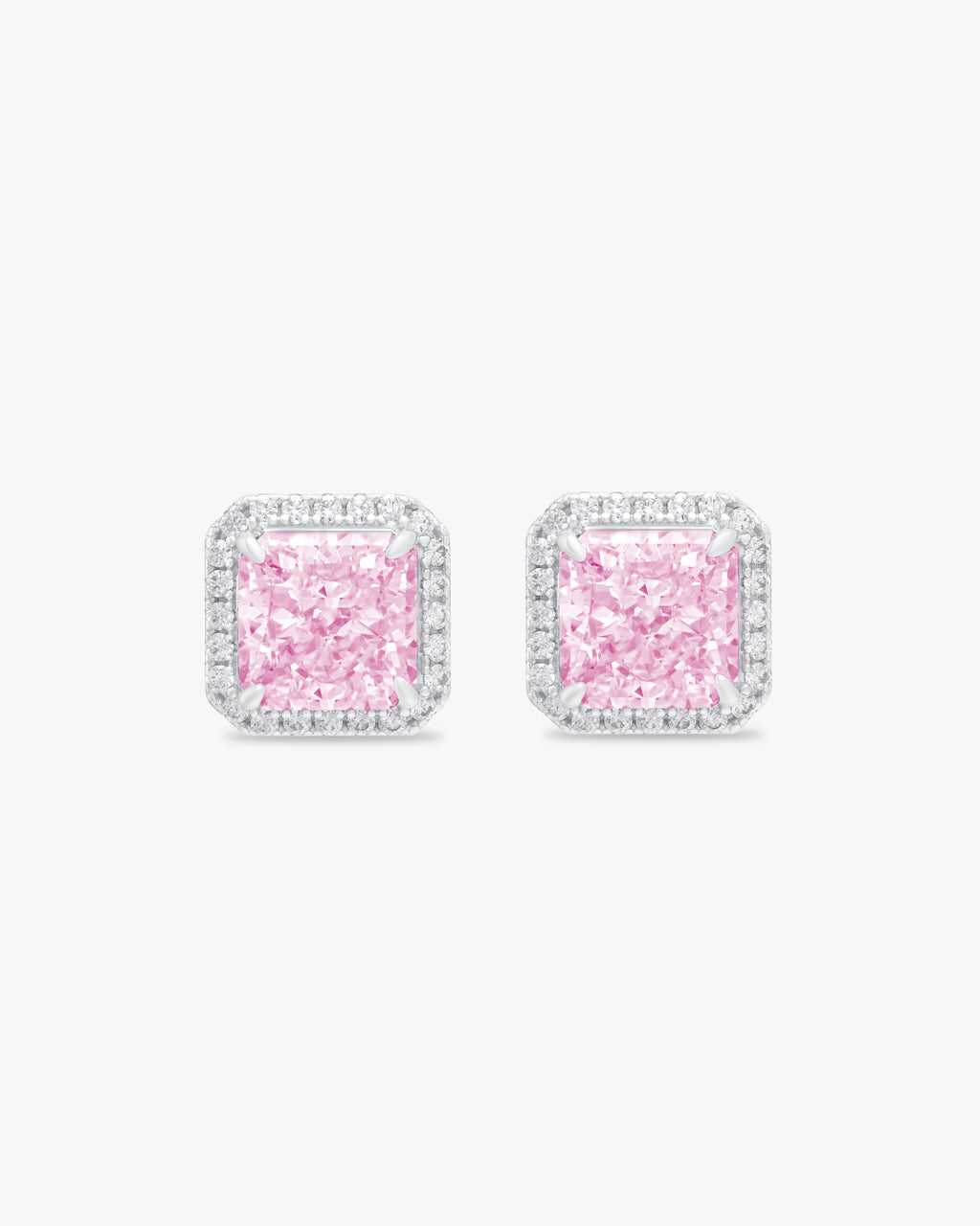 Earrings with pink moissanite 2ct each
