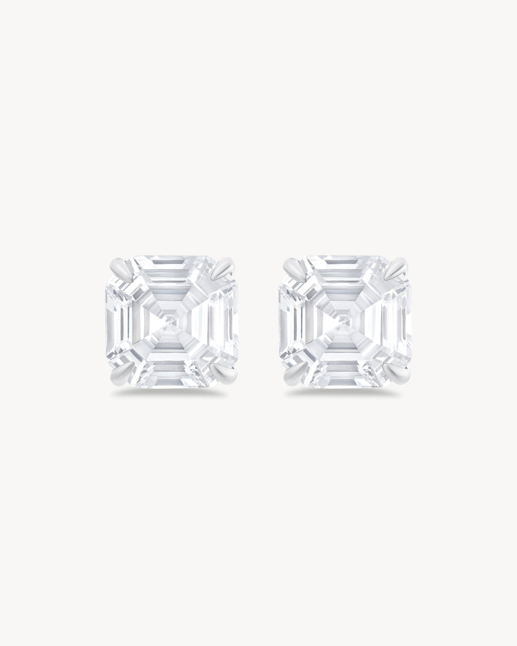 Earrings with asscher cut stones