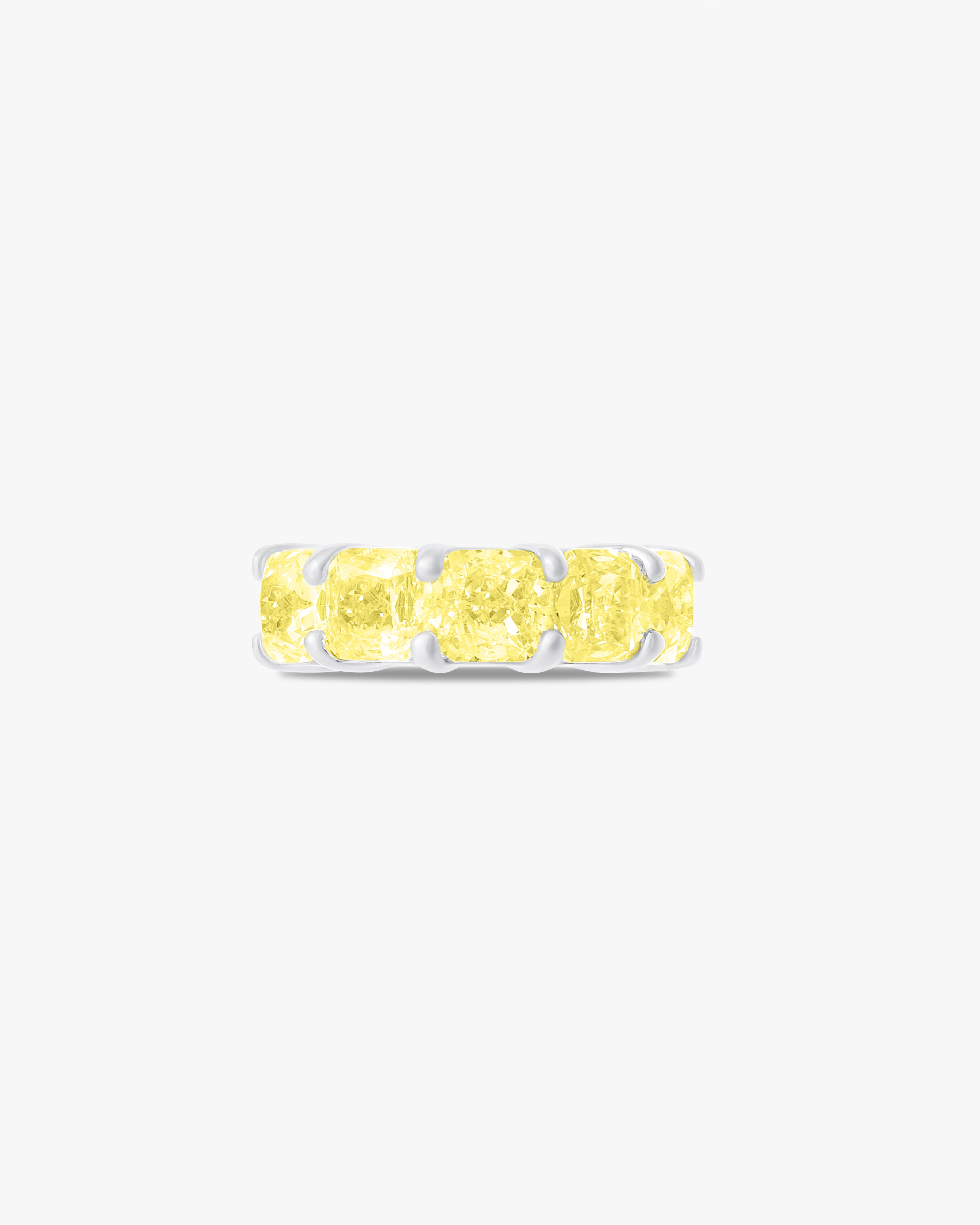 Fancy yellow ear cuff with cushion cut stones