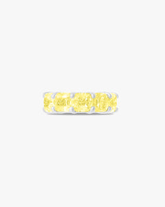Fancy yellow ear cuff with cushion cut stones
