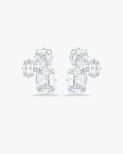 Earrings with emerald and asscher cut stones