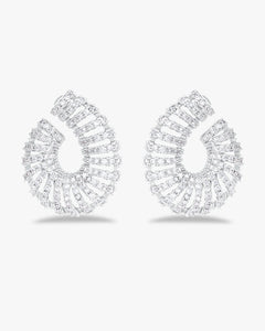 Statement earrings with pavé fan design