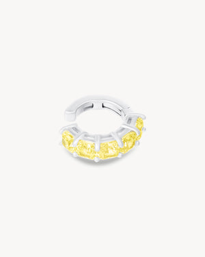 Fancy yellow ear cuff with cushion cut stones