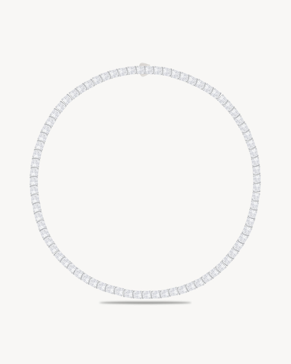 Tennis necklace with assher cut stones