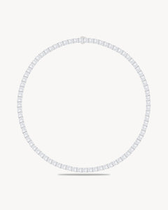 Tennis necklace with assher cut stones