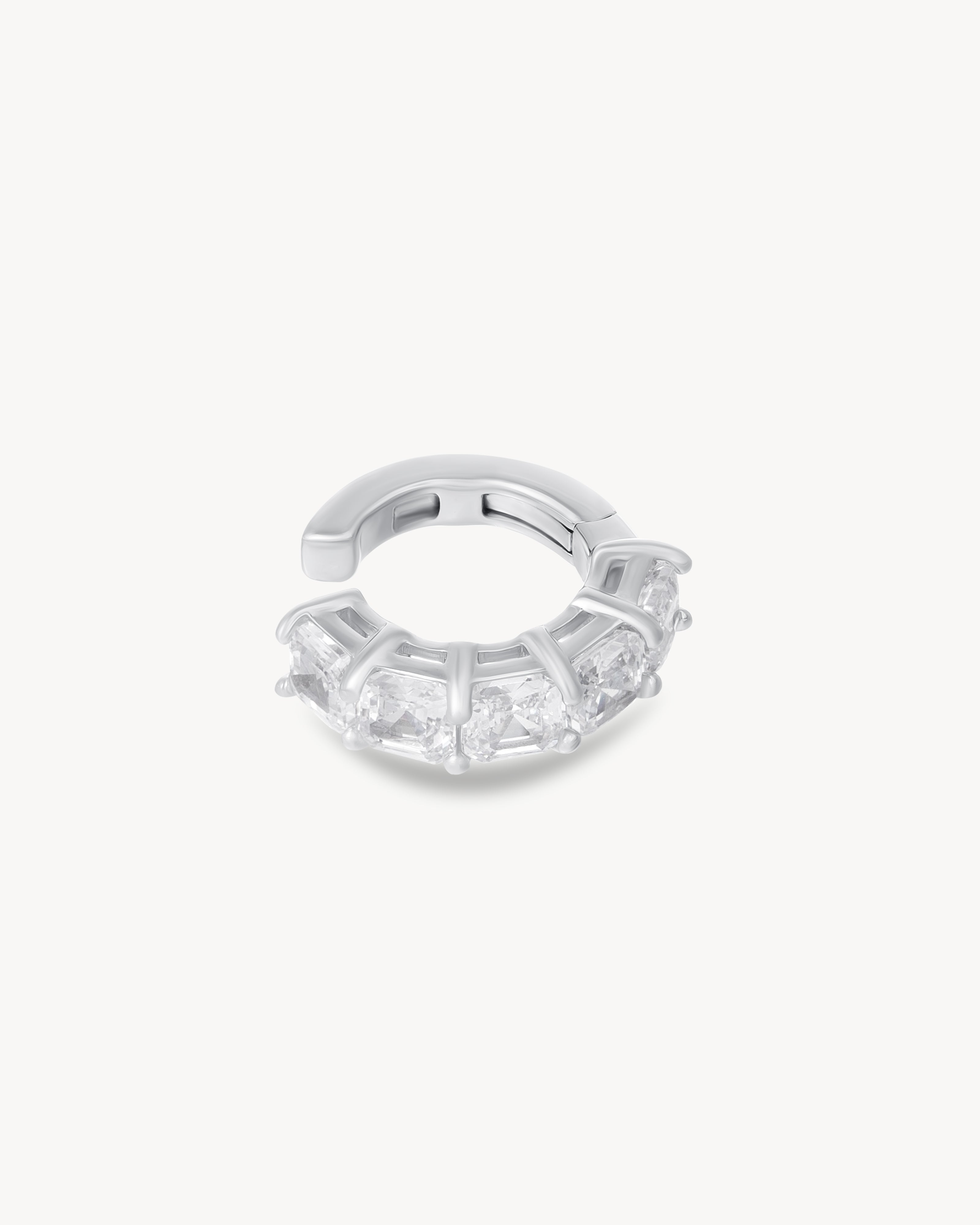 Ear cuff with asscher cut stones
