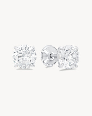 Earrings with round cut stones