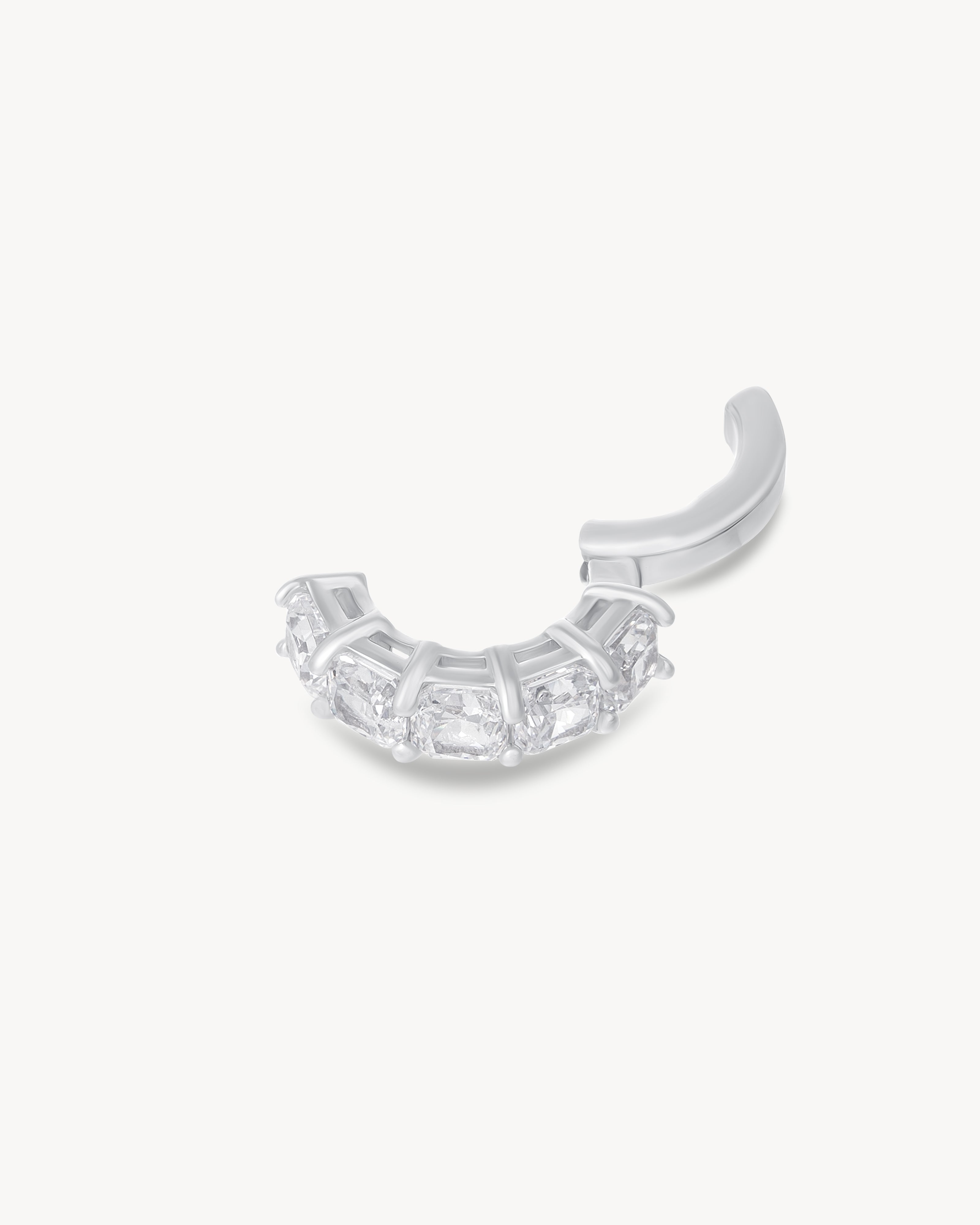 Ear cuff with cushion cut stones