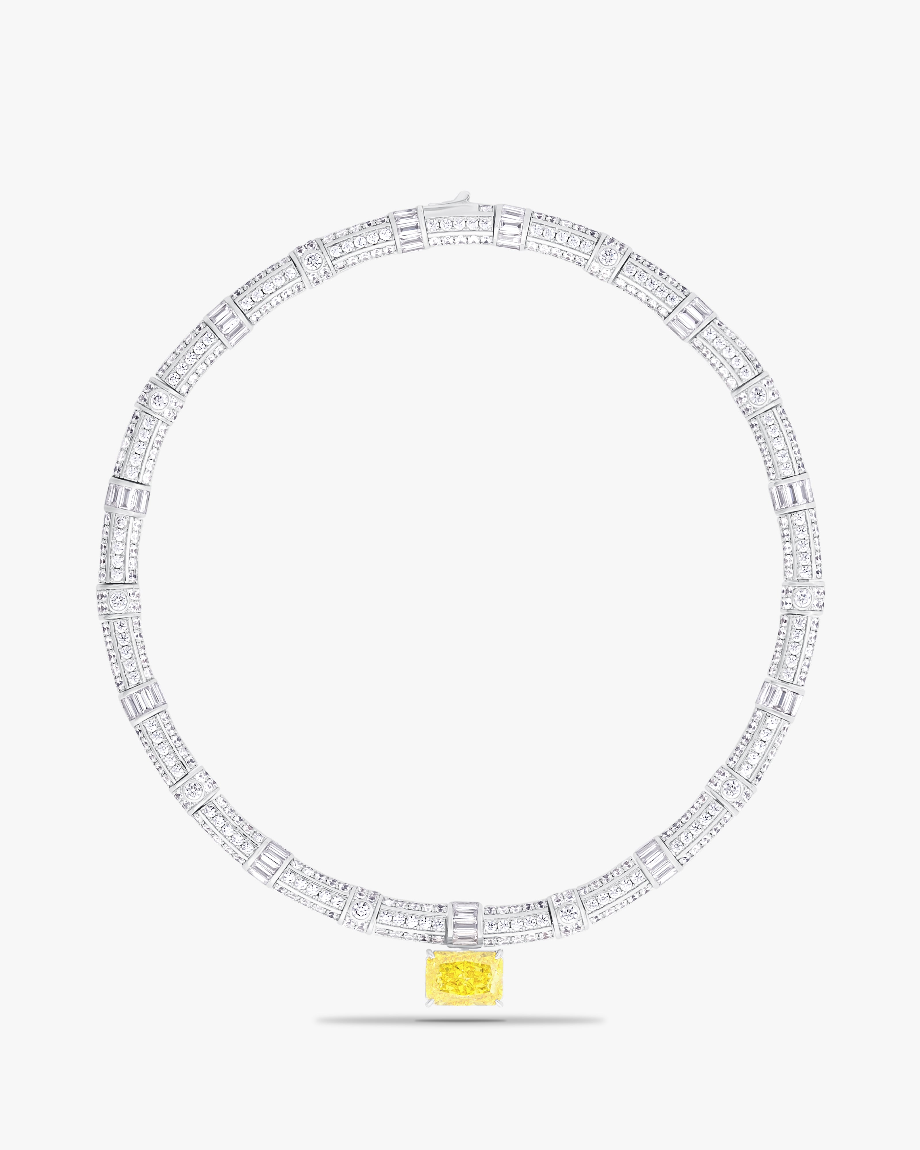 Fancy yellow collar necklace