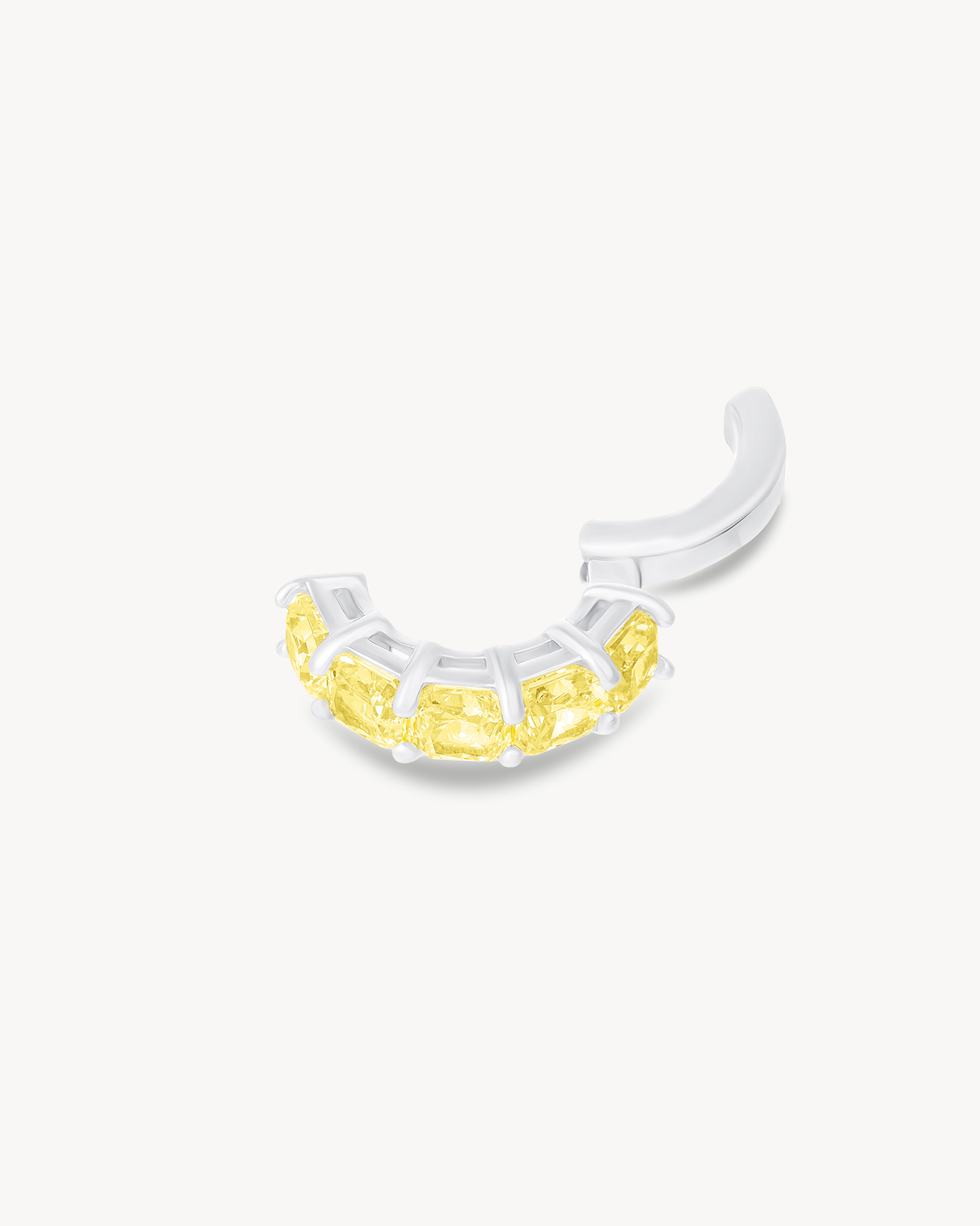 Fancy yellow ear cuff with cushion cut stones