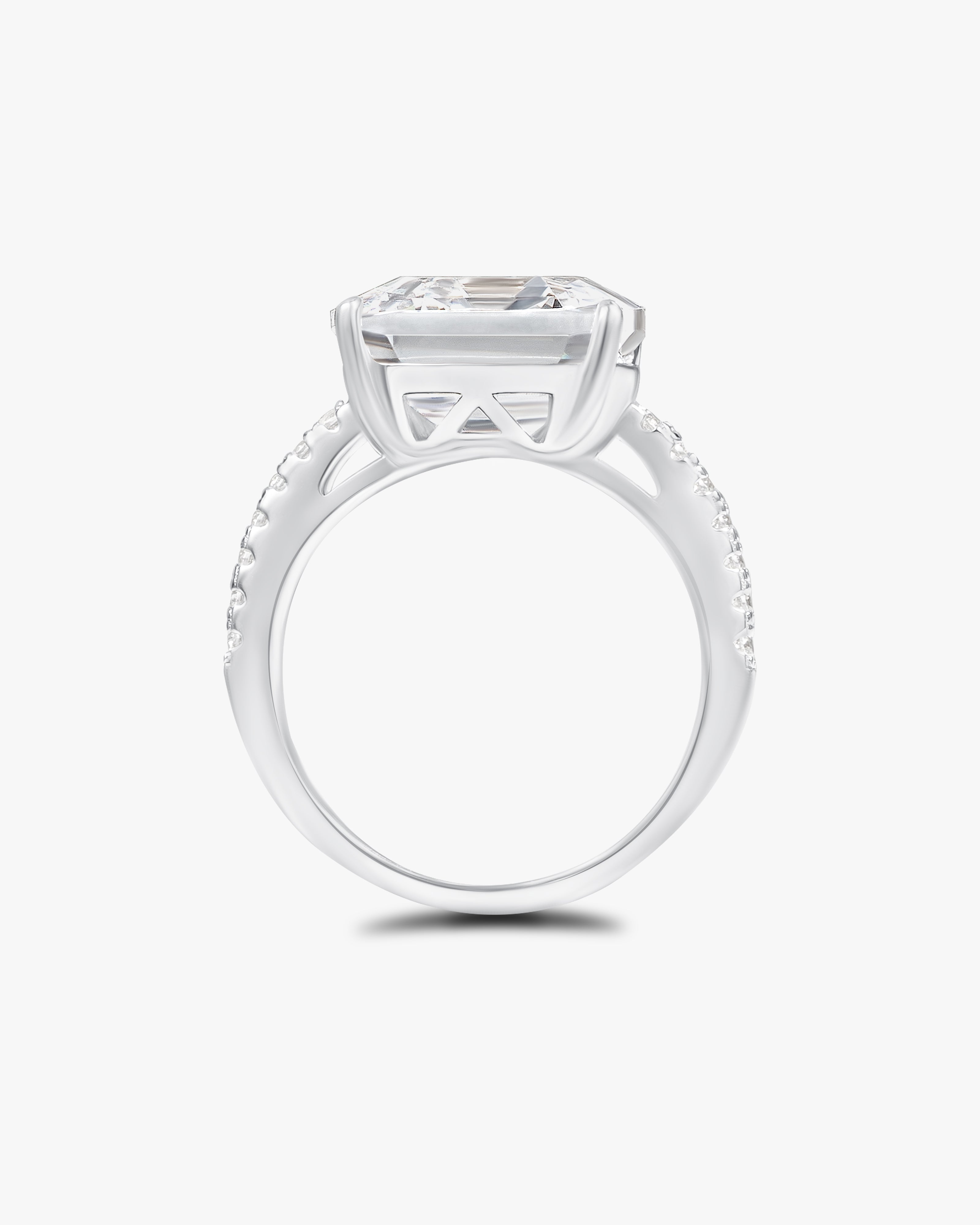 Asscher cut solitaire ring
