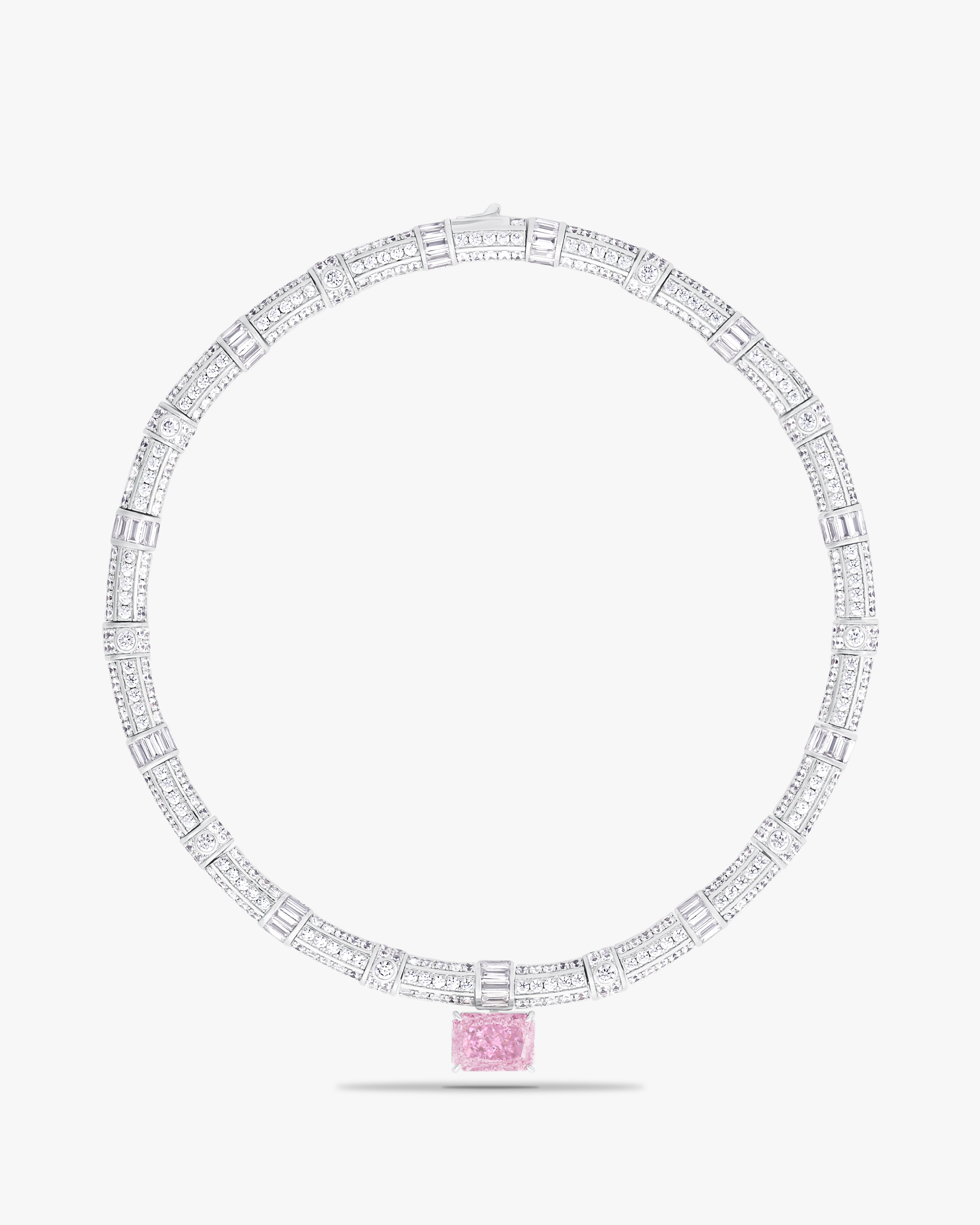Fancy pink collar necklace