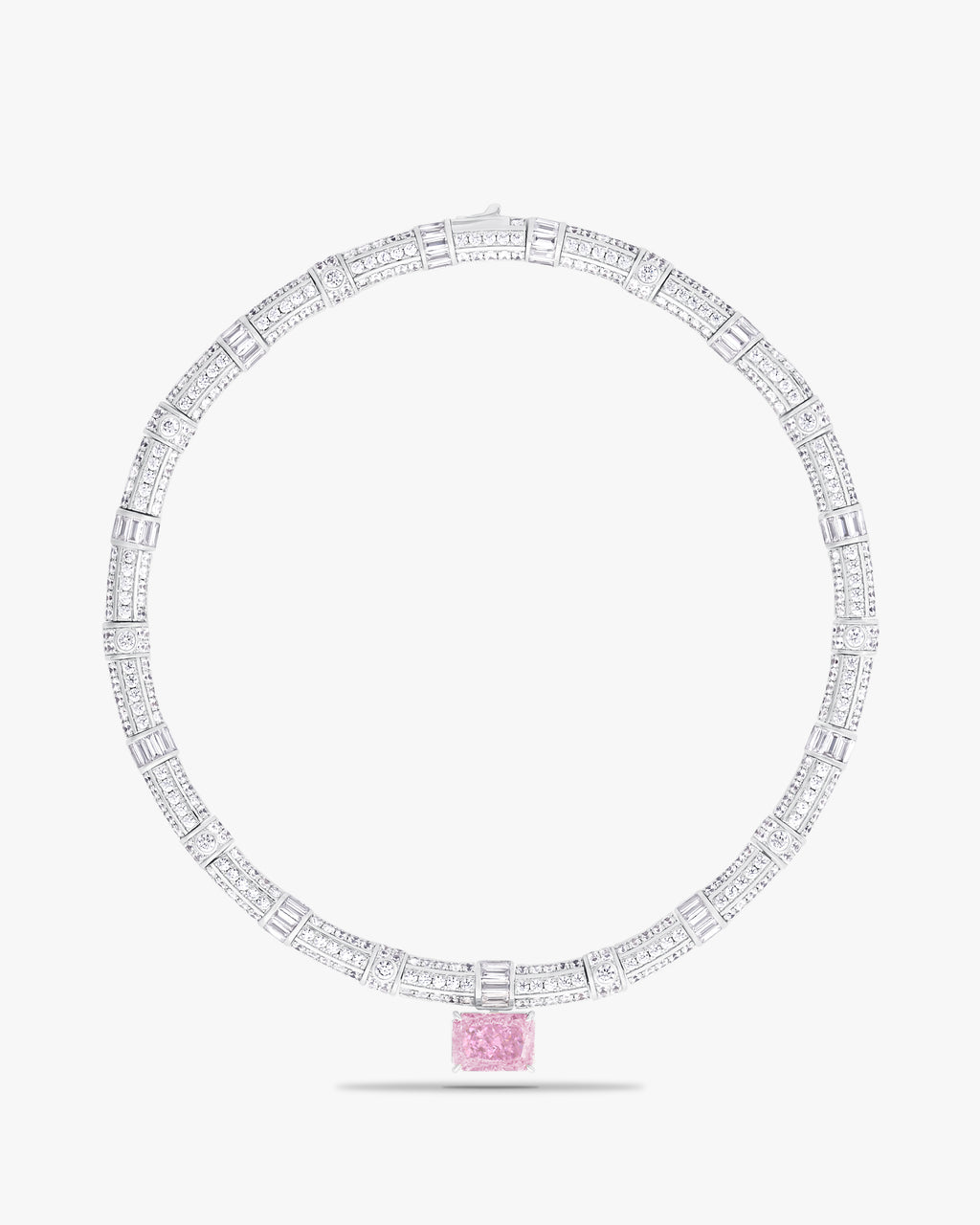 Fancy pink collar necklace