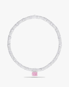 Fancy pink collar necklace