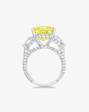 Radiant cut fancy yellow moissanite ring 11ct