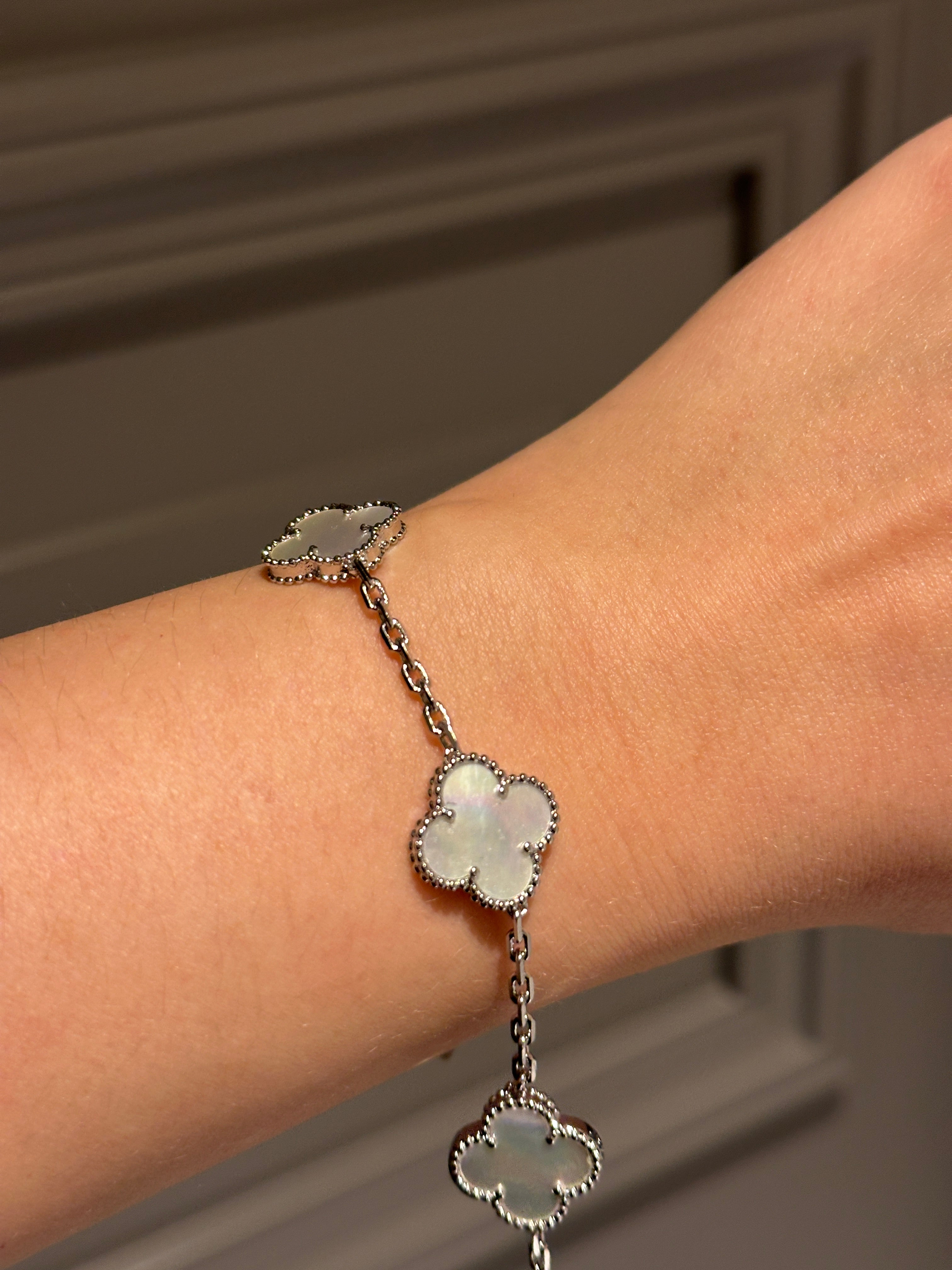 Bracelet mother of pearl white gold