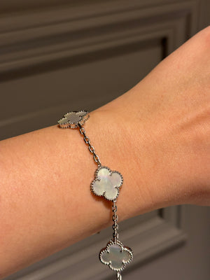Bracelet mother of pearl white gold