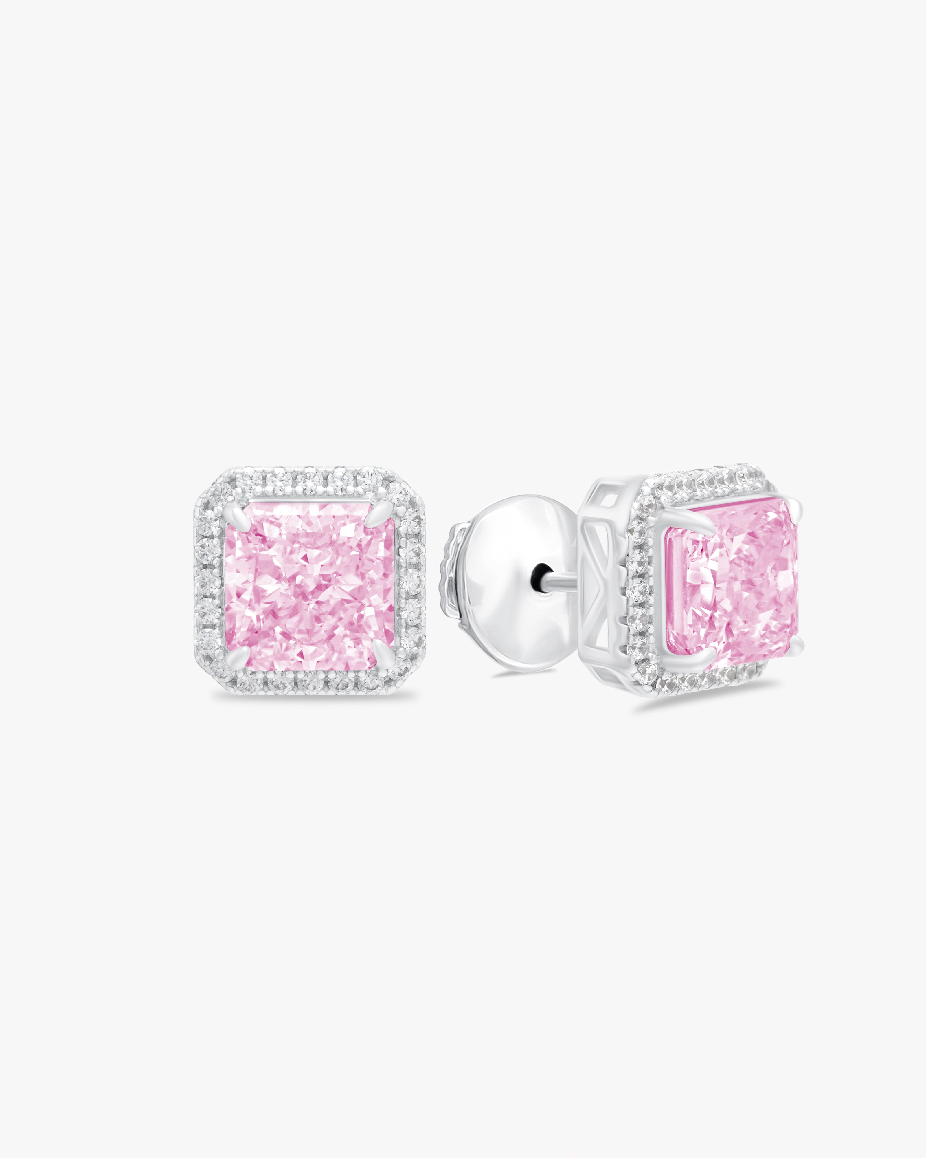 Earrings with pink moissanite 2ct each