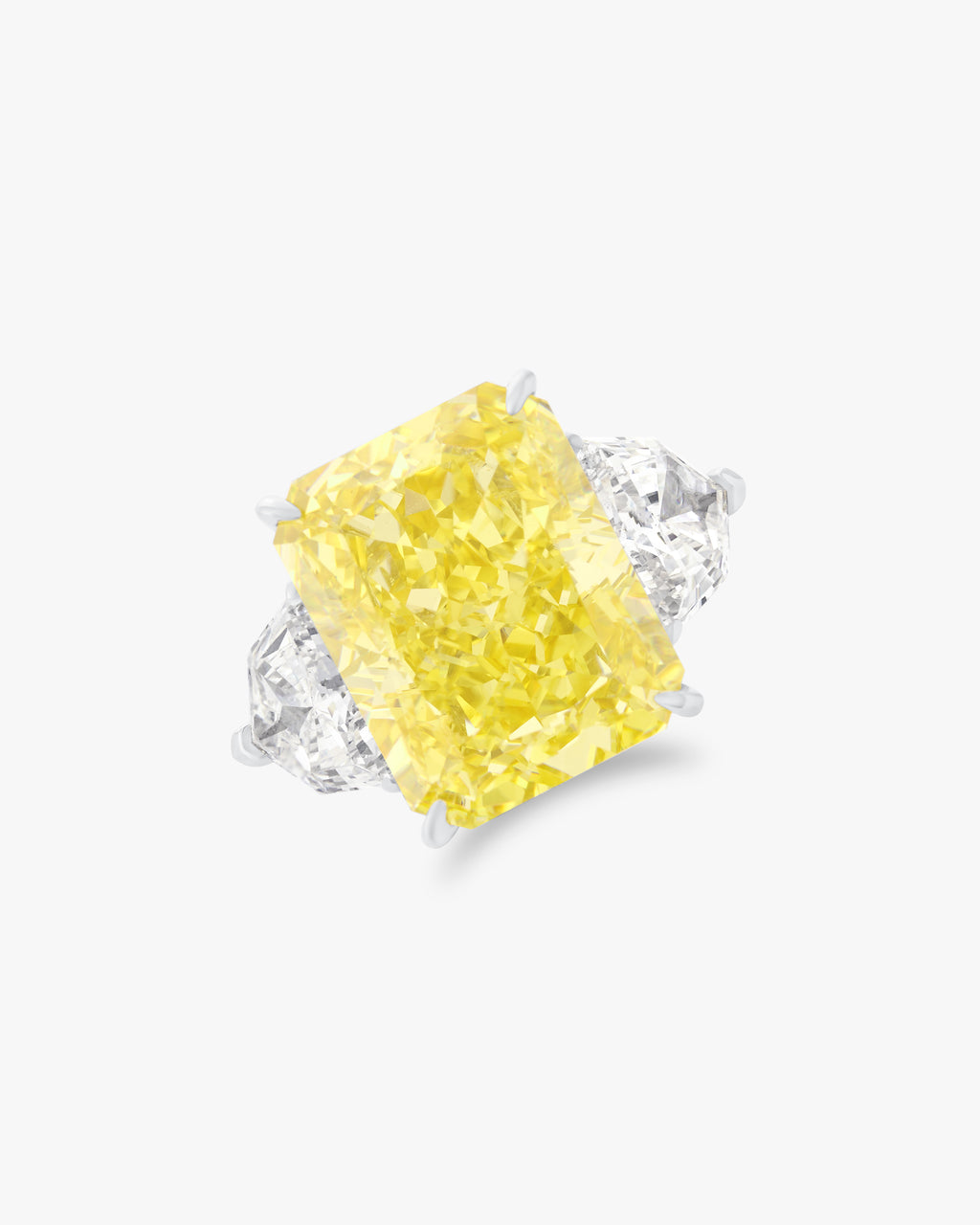 Radiant cut fancy yellow moissanite ring 11ct