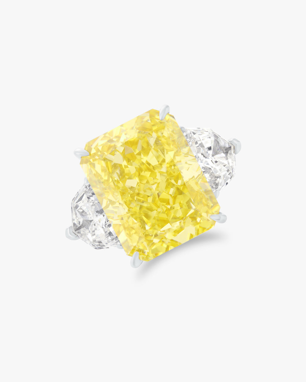 Radiant cut fancy yellow moissanite ring 11ct