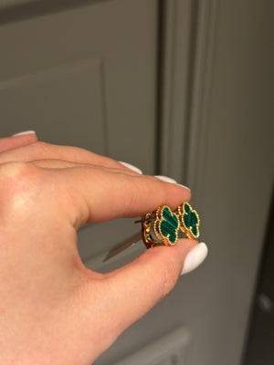 Earrings malachite