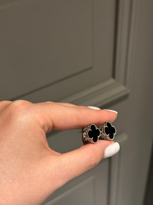 Earrings onyx white gold