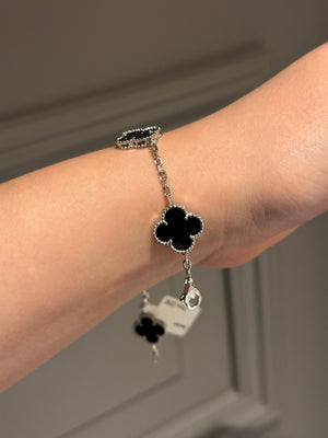 Bracelet onyx white gold