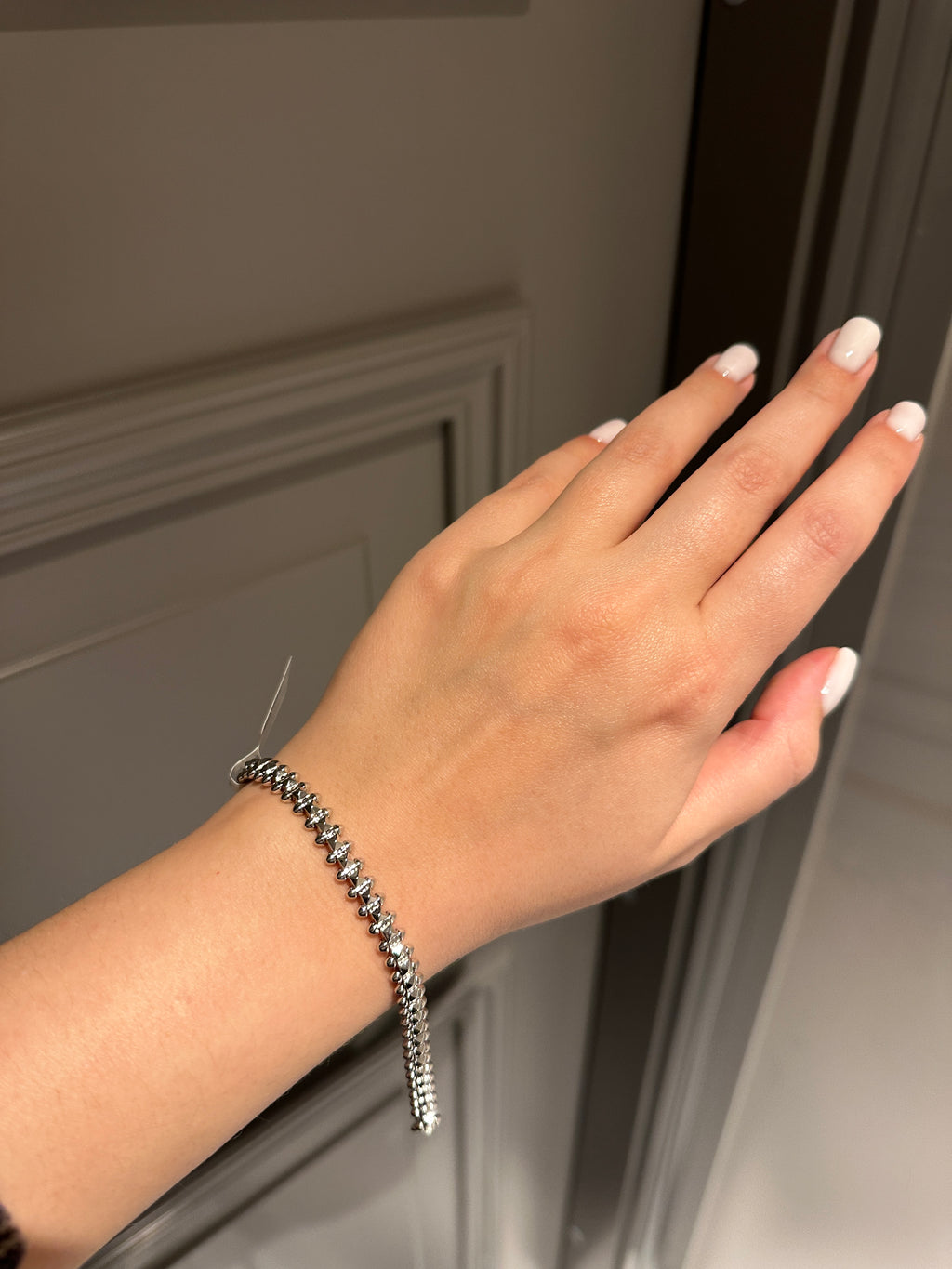 Bracelet flexible white gold
