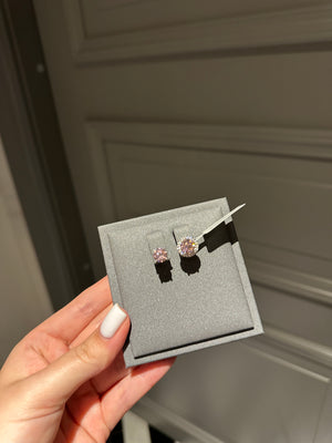 Earrings 2in1 with pink stones