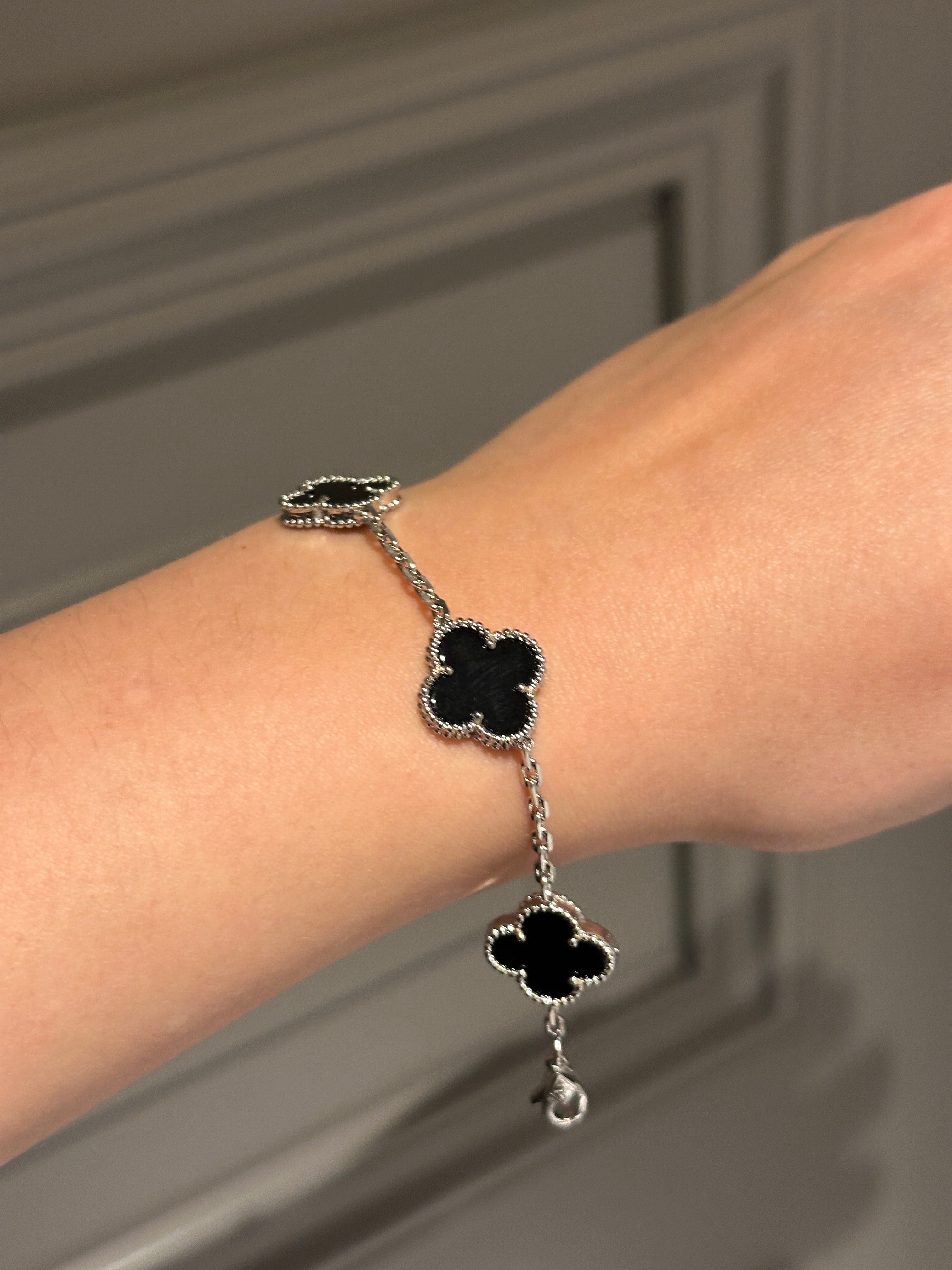 Bracelet onyx white gold