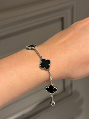 Bracelet onyx white gold