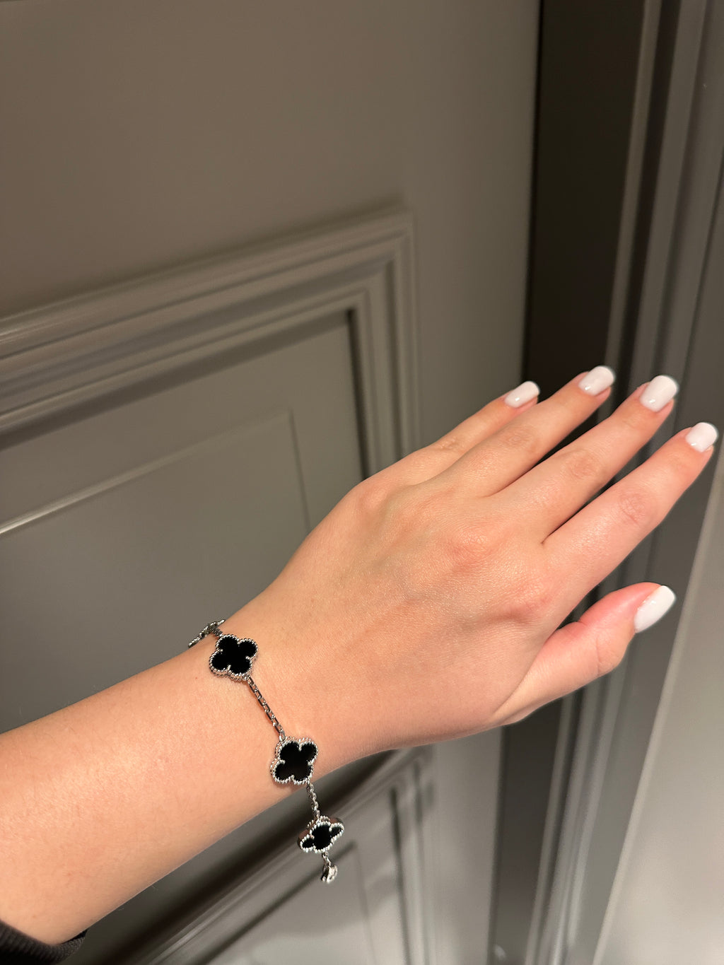 Bracelet onyx white gold