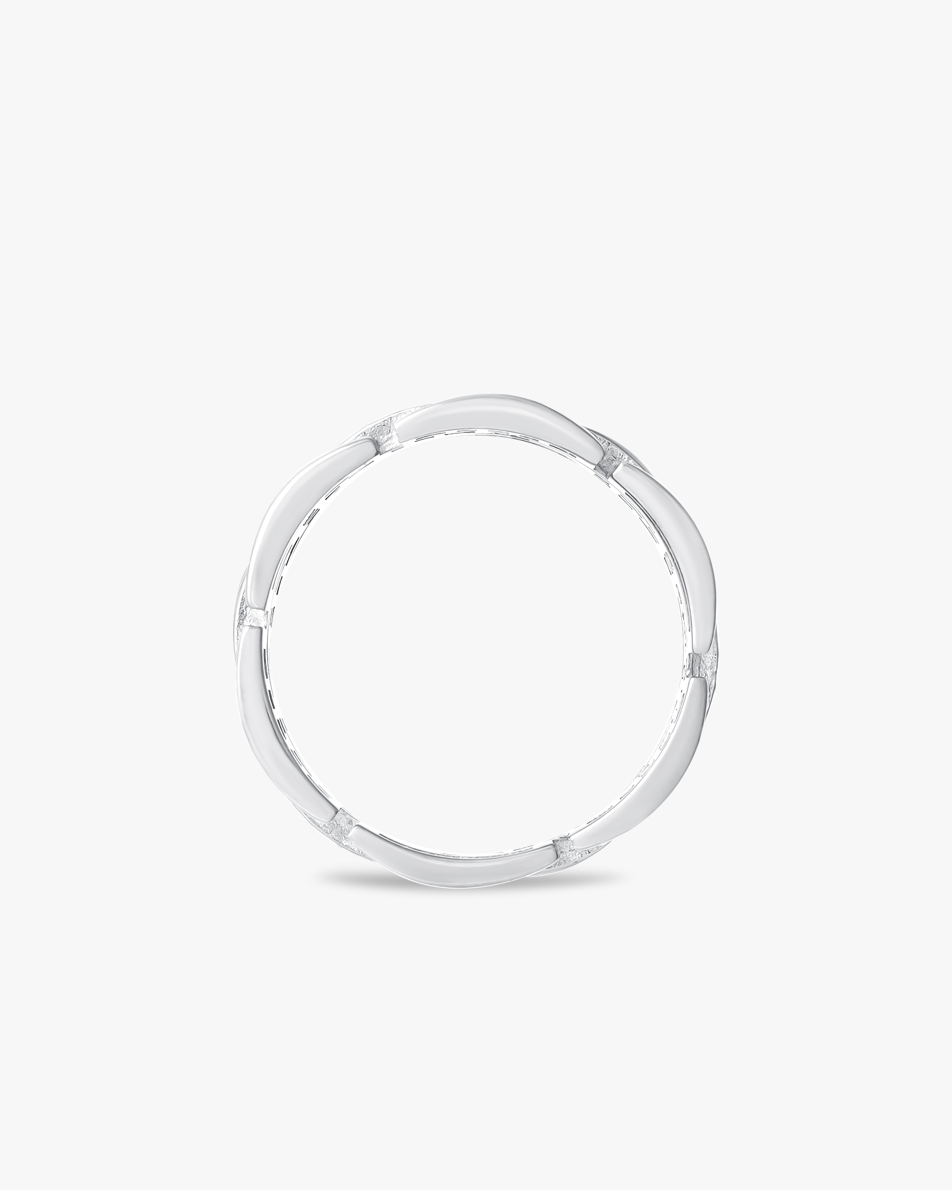 Geometric pavé band ring