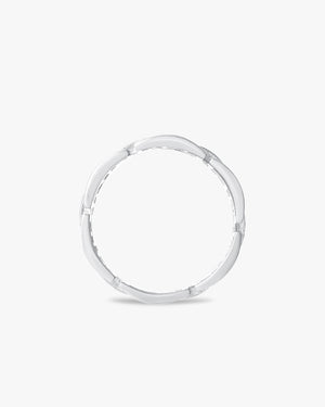 Geometric pavé band ring