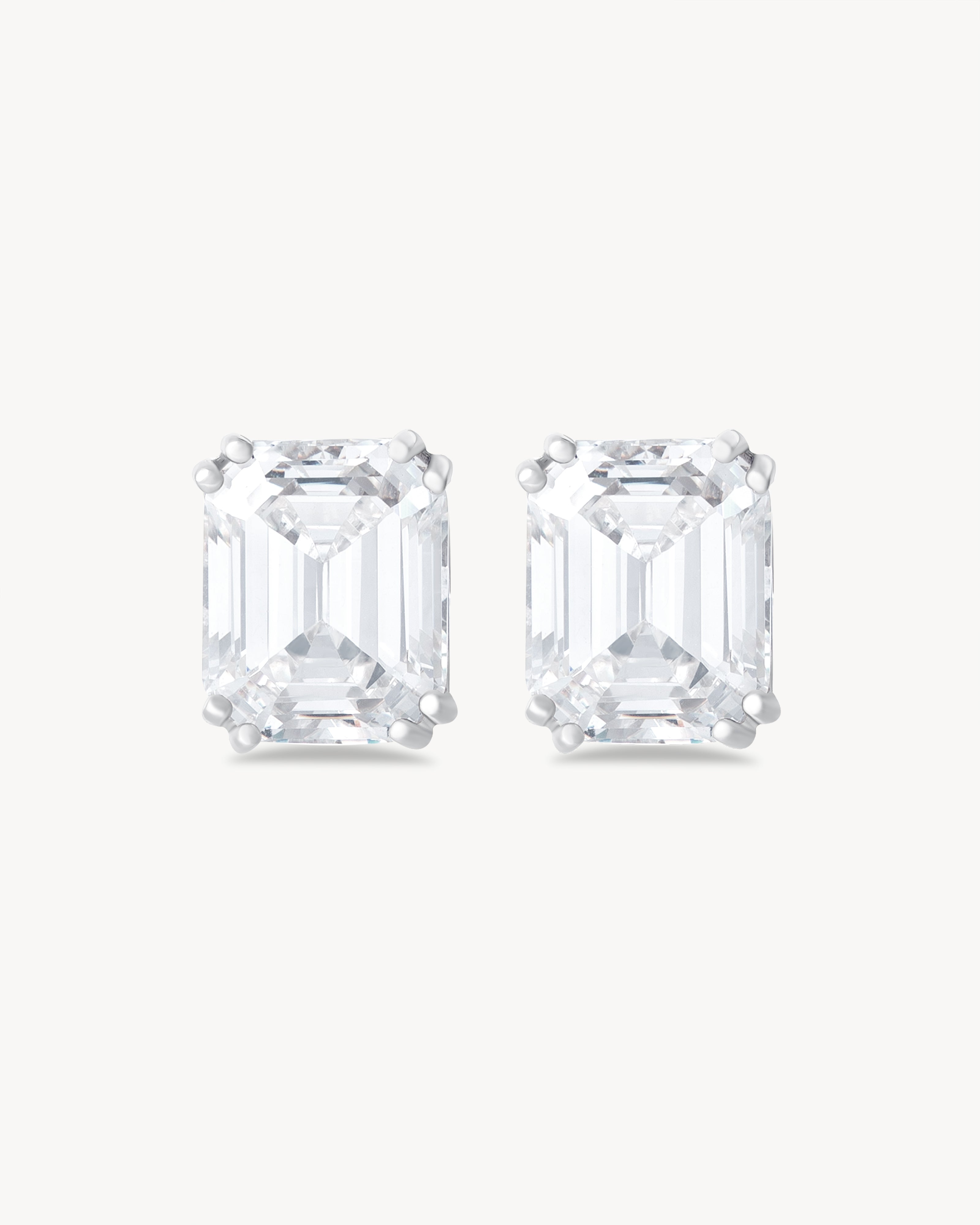 Earrings with emerald cut stones