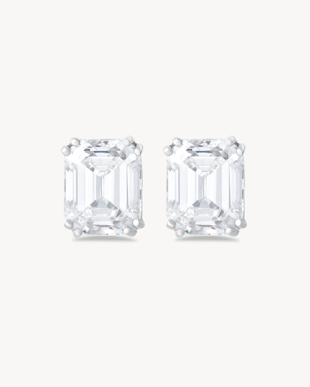 Earrings with emerald cut stones