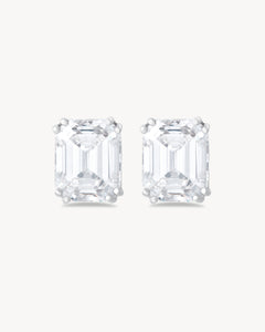 Earrings with emerald cut stones