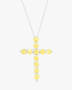 Fancy yellow cross pendant