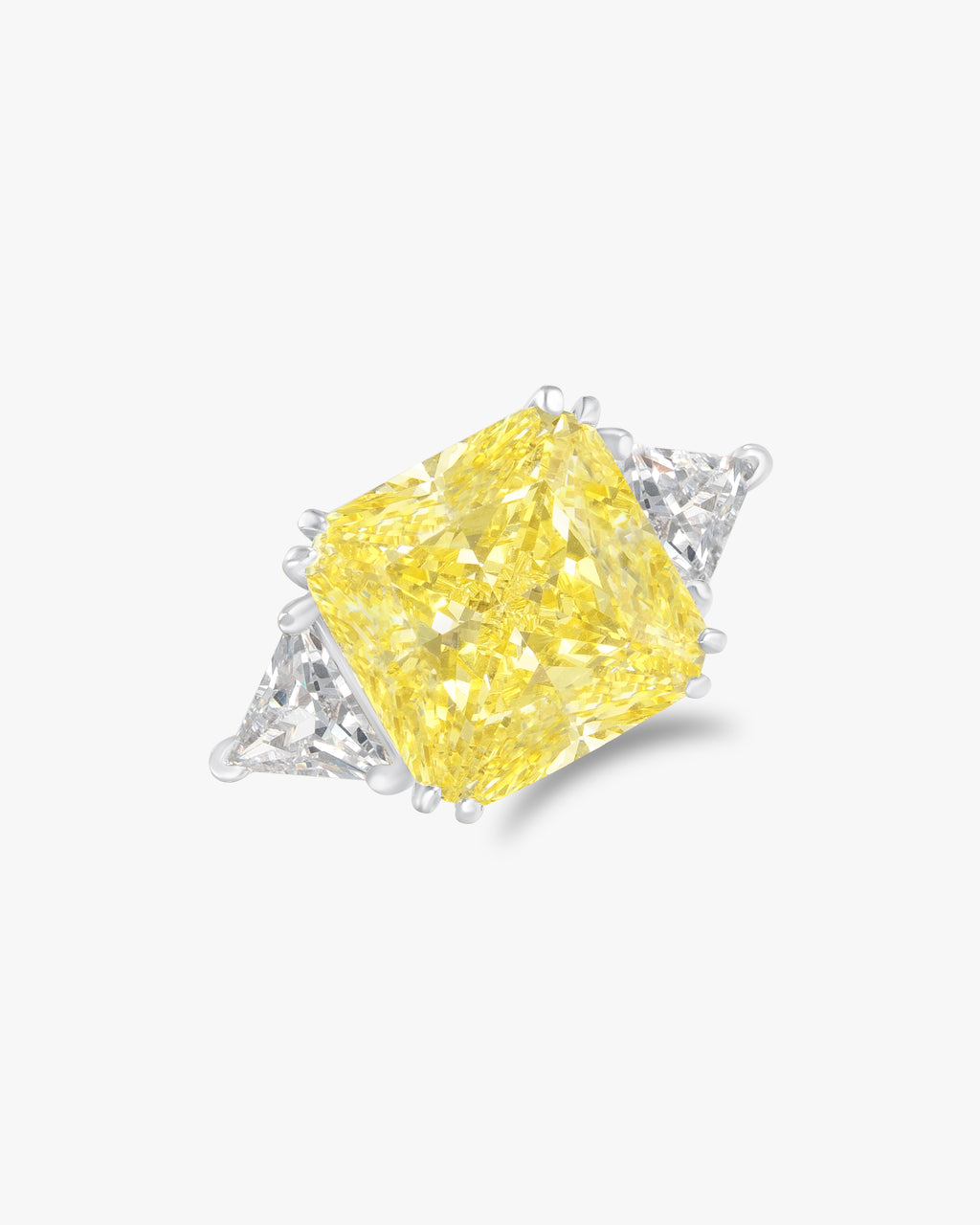 Ring with princess cut yellow stone